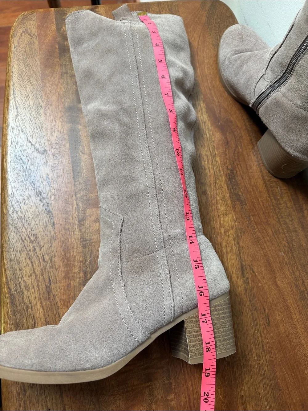 White Mountain Over-the-Knee Suede Boots in Taupe Suede